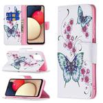 For Samsung Galaxy A03s 164mm Colored Drawing Pattern Horizontal Flip Leather Case with Holder & Card Slots & Wallet(Peach Blossom Butterfly)