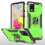 For LG K52 Magnetic Armor Shockproof TPU + PC Case with Metal Ring Holder(Green)