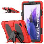 For Samsung Galaxy A7 Lite 8.7 2021 T220 / T225 Shockproof Colorful Silicon + PC Protective Case with Holder & Pen Slot(Red)