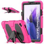 For Samsung Galaxy A7 Lite 8.7 2021 T220 / T225 Shockproof Colorful Silicon + PC Protective Case with Holder & Pen Slot(Rose Red)