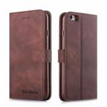 For iPhone 6 Plus / 6s Plus Diaobaolee Pure Fresh Texture Horizontal Flip Leather Case, with Holder & Card Slot & Wallet & Photo Frame(Brown)