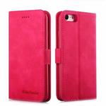 For iPhone 7 / 8 Diaobaolee Pure Fresh Texture Horizontal Flip Leather Case, with Holder & Card Slot & Wallet & Photo Frame(Red)