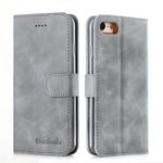 For iPhone 7 / 8 Diaobaolee Pure Fresh Texture Horizontal Flip Leather Case, with Holder & Card Slot & Wallet & Photo Frame(Grey)