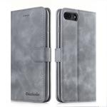 For iPhone 7 Plus / 8 Plus Diaobaolee Pure Fresh Texture Horizontal Flip Leather Case, with Holder & Card Slot & Wallet & Photo Frame(Grey)