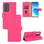 For OPPO Reno6 Pro+ Solid Color Skin Feel Magnetic Buckle Horizontal Flip Calf Texture PU Leather Case with Holder & Card Slots & Wallet(Rose Red)
