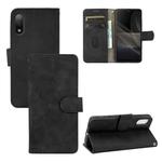 For Sony Xperia Ace II Solid Color Skin Feel Magnetic Buckle Horizontal Flip Calf Texture PU Leather Case with Holder & Card Slots & Wallet(Black)