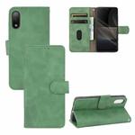 For Sony Xperia Ace II Solid Color Skin Feel Magnetic Buckle Horizontal Flip Calf Texture PU Leather Case with Holder & Card Slots & Wallet(Green)