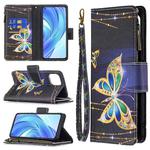 For Xiaomi Mi 11 Lite Colored Drawing Pattern Zipper Horizontal Flip Leather Case with Holder & Card Slots & Wallet(Big Butterfly)