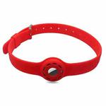 Pet Collar Anti-scratch Shockproof Silicone Protective Cover Case For AirTag(Red)