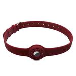 Pet Collar Anti-scratch Shockproof Silicone Protective Cover Case For AirTag(Red Wine)