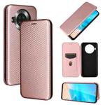 For Cubot Note 20 Carbon Fiber Texture Horizontal Flip TPU + PC + PU Leather Case with Card Slot(Pink)