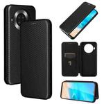 For Cubot Note 20 Carbon Fiber Texture Horizontal Flip TPU + PC + PU Leather Case with Card Slot(Black)