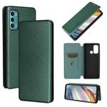 For Motorola Moto G60 / G40 Fusion Carbon Fiber Texture Horizontal Flip TPU + PC + PU Leather Case with Card Slot(Green)