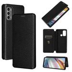 For Motorola Moto G60 / G40 Fusion Carbon Fiber Texture Horizontal Flip TPU + PC + PU Leather Case with Card Slot(Black)
