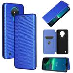 For Nokia 1.4 Carbon Fiber Texture Horizontal Flip TPU + PC + PU Leather Case with Card Slot(Blue)