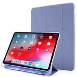 For iPad Pro 12.9 2022 / 2021 Multi-folding Horizontal Flip PU Leather + Shockproof Airbag TPU Tablet Case with Holder & Pen Slot & Wake-up / Sleep Function(Purple)