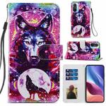 For Xiaomi Redmi K40 / K 40 Pro Painted Pattern Horizontal Flip Leather Case with Holder & Card Slots & Photo Frame(Wolf Totem)