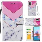 For Xiaomi Redmi Note 10 Painted Pattern Horizontal Flip Leather Case with Holder & Card Slots & Photo Frame(Smoke Marble)