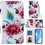 For Xiaomi Mi 11 Lite Painted Pattern Horizontal Flip Leather Case with Holder & Card Slots & Photo Frame(Peacock Flower)
