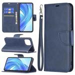 For Xiaomi Mi 11 Lite Retro Lambskin Texture Pure Color Horizontal Flip PU Leather Case with Holder & Card Slots & Wallet & Lanyard(Blue)