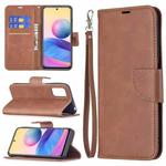 For Xiaomi Poco M3 Pro / Redmi Note 10 5G Retro Lambskin Texture Pure Color Horizontal Flip PU Leather Case with Holder & Card Slots & Wallet & Lanyard(Brown)