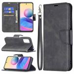 For Xiaomi Poco M3 Pro / Redmi Note 10 5G Retro Lambskin Texture Pure Color Horizontal Flip PU Leather Case with Holder & Card Slots & Wallet & Lanyard(Black)