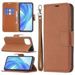 For Xiaomi Mi 11 Lite Litchi Texture Pure Color Horizontal Flip Leather Case with Holder & Card Slots & Wallet & Lanyard(Brown)