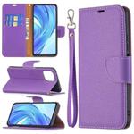 For Xiaomi Mi 11 Lite Litchi Texture Pure Color Horizontal Flip Leather Case with Holder & Card Slots & Wallet & Lanyard(Purple)