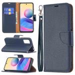 For Xiaomi Poco M3 Pro / Redmi Note 10 5G Litchi Texture Pure Color Horizontal Flip Leather Case with Holder & Card Slots & Wallet & Lanyard(Dark Blue)