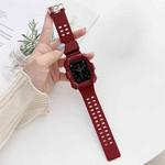 Solid Color Integrated TPU Watch Band For Apple Watch Series 8&7 45mm / SE 2&6&SE&5&4 44mm / 3&2&1 42mm(Red)
