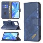 For Xiaomi Mi 11 Lite Matching Color Crocodile Texture Horizontal Flip PU Leather Case with Wallet & Holder & Card Slots(Blue)