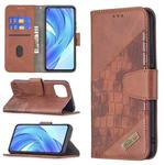 For Xiaomi Mi 11 Lite Matching Color Crocodile Texture Horizontal Flip PU Leather Case with Wallet & Holder & Card Slots(Brown)