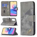 For Xiaomi Poco M3 Pro / Redmi Note 10 5G Matching Color Crocodile Texture Horizontal Flip PU Leather Case with Wallet & Holder & Card Slots(Grey)