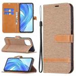 For Xiaomi Mi 11 Lite Color Matching Denim Texture Horizontal Flip Leather Case with Holder & Card Slots & Wallet & Lanyard(Brown)