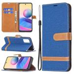 For Xiaomi Poco M3 Pro / Redmi Note 10 5G Color Matching Denim Texture Horizontal Flip Leather Case with Holder & Card Slots & Wallet & Lanyard(Royal Blue)