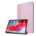 For iPad Pro 11 2022 / 2021 3-folding Horizontal Flip PU Leather + Honeycomb TPU Shockproof Tablet Case with Holder(Rose Gold)