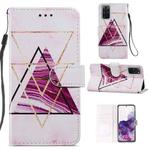 For Samsung Galaxy S20+ Painted Pattern Horizontal Flip Leather Case with Holder & Card Slots & Photo Frame(Three-color Marble)