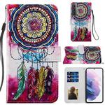 For Samsung Galaxy S21 5G Painted Pattern Horizontal Flip Leather Case with Holder & Card Slots & Photo Frame(Dreamcatcher)