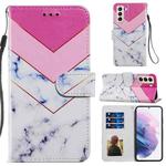 For Samsung Galaxy S21+ 5G Painted Pattern Horizontal Flip Leather Case with Holder & Card Slots & Photo Frame(Smoke Marble)
