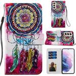 For Samsung Galaxy S21+ 5G Painted Pattern Horizontal Flip Leather Case with Holder & Card Slots & Photo Frame(Dreamcatcher)