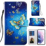 For Samsung Galaxy S21+ 5G Painted Pattern Horizontal Flip Leather Case with Holder & Card Slots & Photo Frame(Phnom Penh Butterfly)