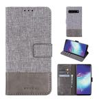 For Galaxy S10 5G MUXMA MX102 Horizontal Flip Canvas Leather Case with Stand & Card Slot & Wallet Function(Grey)