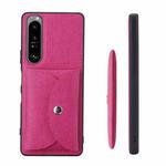 For Sony Xperia 1 III ViLi T Series TPU + PU Woven Fabric Magnetic Protective Case with Wallet(Rose Red)