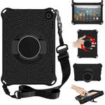 For Amazon Kindle Fire HD 8 2020 Spider King EVA Protective Case with Adjustable Shoulder Strap & Holder(Black)