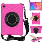 For Huawei MatePad T 10 / T 10s Spider King EVA Protective Case with Adjustable Shoulder Strap & Holder(Rose Red)