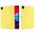 For iPad Pro 11 2018 / 2020 Solid Color Liquid Silicone Dropproof Full Coverage Protective Tablet Case(Yellow)