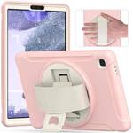 For Samsung Galaxy A7 Lite T220 / T225 360 Degree Rotation PC + TPU Protective Case with Holder & Hand-strap(Cherry Blossoms Pink)