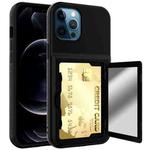 Shockproof PC + TPU Protective Case with Card Slots & Mirror For iPhone 12 Pro Max(Black)