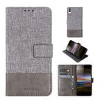 For Sony Xperia L3 MUXMA MX102 Horizontal Flip Canvas Leather Case with Stand & Card Slot & Wallet Function(Grey)