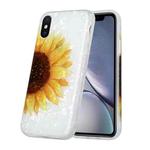 For iPhone XS Max Shell Texture Pattern Full-coverage TPU Shockproof Protective Case(Yellow Sunflower)